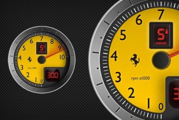 Free Race Car Tachometer Design Mockup in PSD
