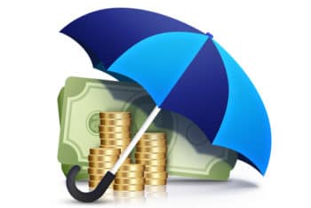 Free Money Plus Umbrella Concept Mockup in PSD