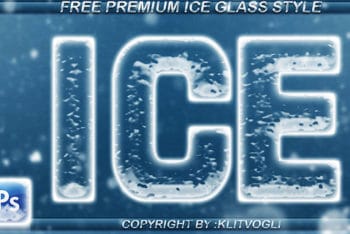 Free Chilling Ice Text Design Mockup in PSD