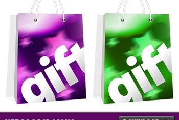 Free Colorful Gift Bag Designs Mockup in PSD