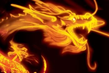 Free Golden Oriental Dragon Design Mockup in PSD