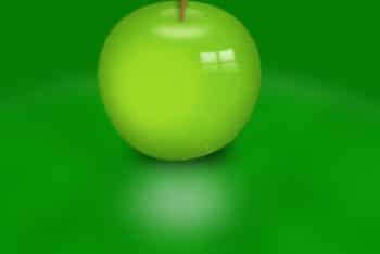 Free Layered Green Apple Mockup in PSD