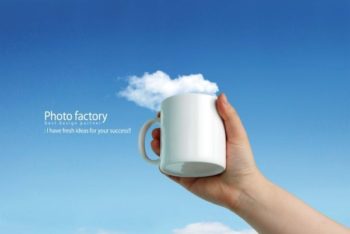 Free Creative Drinking Mug Ad Concept Mockup