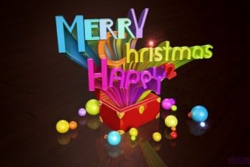 Free Colorful Christmas 3D Pop Art Mockup in PSD