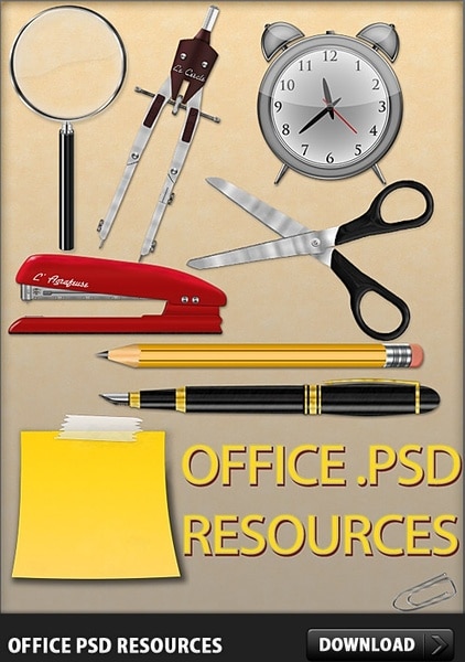 Assorted Office Tools Illustration