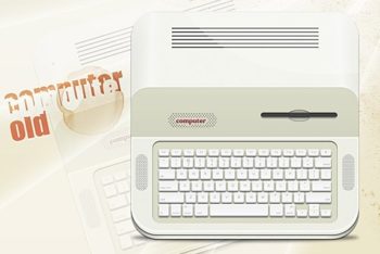 Free Very Old Computer Design Mockup in PSD