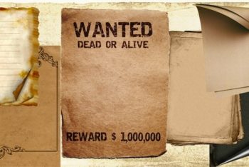 Free Vintage Wanted Poster Design Mockup in PSD
