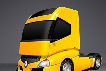Free Advanced Futuristic Truck Mockup in PSD