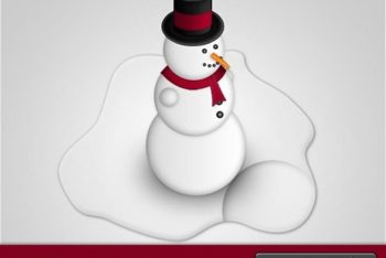 Free Melting Snowman Design Mockup in PSD