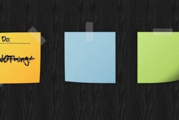 Free Sticky Note Arrangement Mockup in PSD
