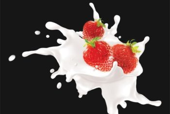 Free Milk Plus Strawberry Blend Mockup in PSD