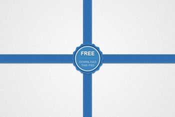 Free Stylish Product Ribbon Badge Mockup in PSD