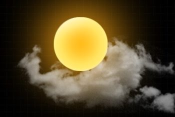 Free Mysterious Cloudy Sun Mockup in PSD