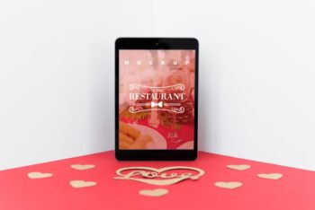 Free Romantic Restaurant Date Plus Tablet Mockup
