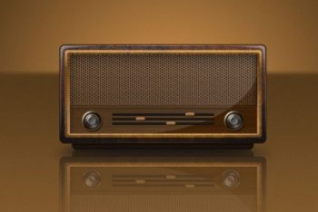 Free Obsolete Retro Radio Design Mockup in PSD