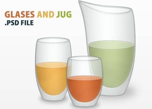 Healthy Juice Glasses Vector
