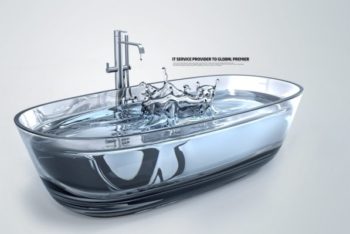 Free Awesome Modern Bathtub Concept Mockup