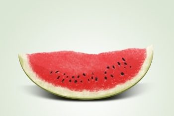 Free Fresh Watermelon Slice Mockup in PSD