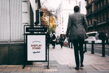 Outdoor Display Stand PSD Mockup for Roadside Advertising
