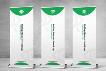 Roll Up Banner PSD Mockup for Presenting a Banner Design in a Professional Way