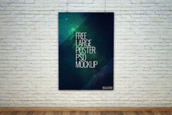 Large Poster PSD Mockup for Showcasing Poster Designs in a Realistic Style