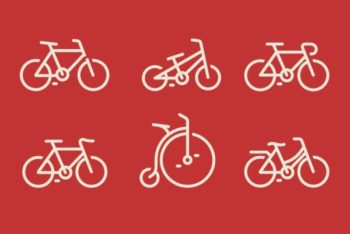 Free Bicycle Logo Variety Mockup in PSD
