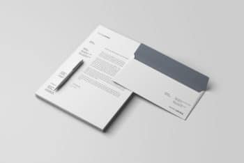 Letterhead & Envelope PSD Mockup – Available with Sober Look & Easy-to-edit Design