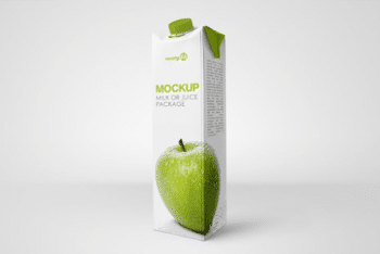 Juice Pack PSD Mockup for Creating Useful Juice & Milk Packaging Designs