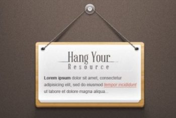 Free Hanging Note Design Mockup in PSD