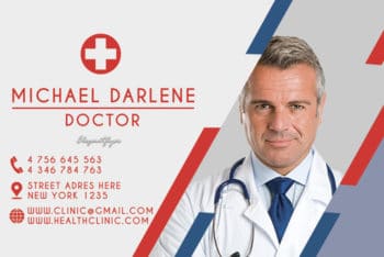 Free Health Clinic Business Card Mockup in PSD