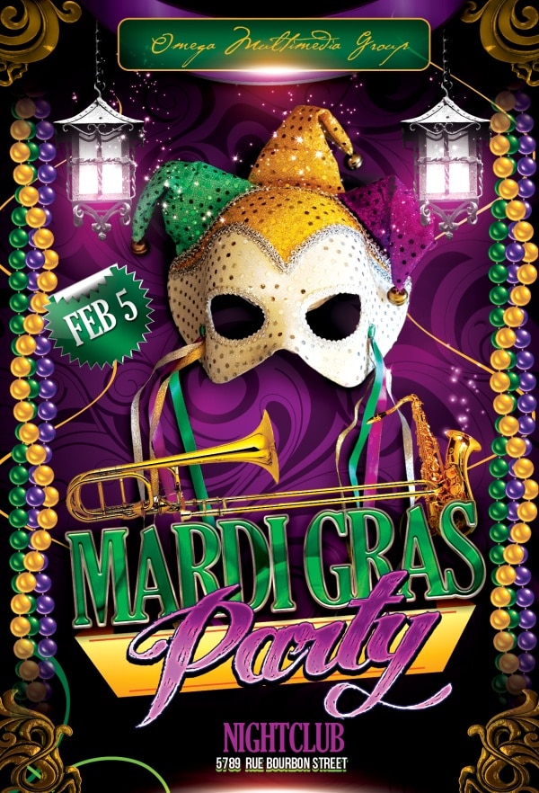 Luxurious Mardi Gras Flyer