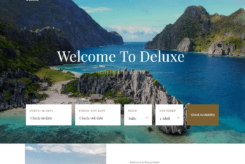 Free Hotel Plus Resort Booking HTML Template