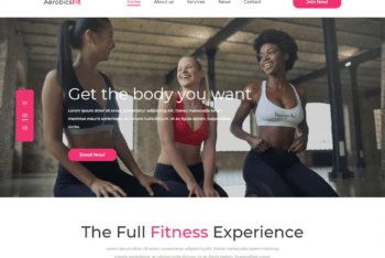 Free Aerobics Fitness Regime HTML Template