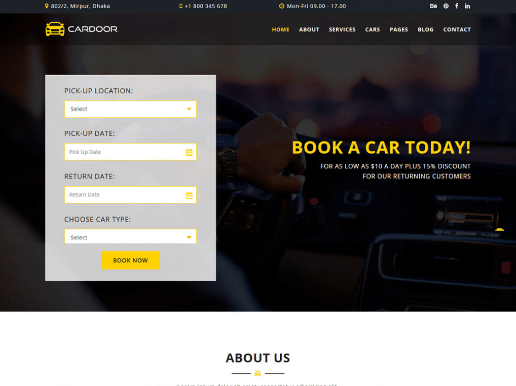 Car Booking Website