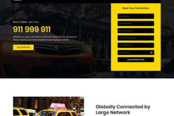 Free Online Taxi Service HTML Template