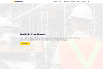 Free Clean Construction Website HTML Template