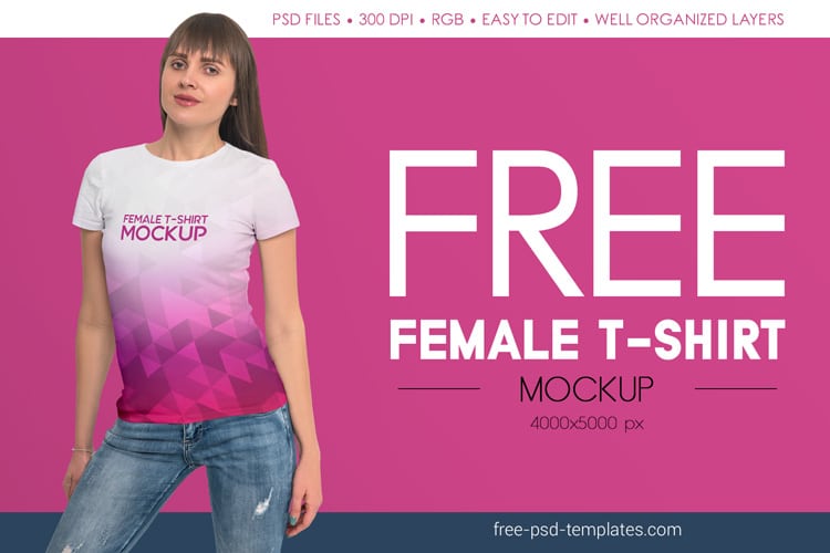 Female T-shirt Design PSD Mockup Download for Free | DesignHooks