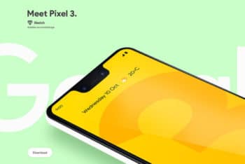 Free Google Pixel 3 XL Phone Mockup in PSD
