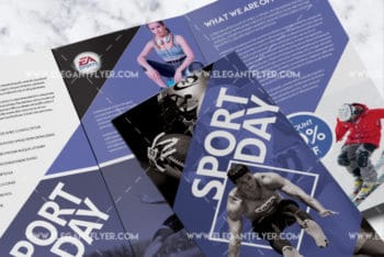 Tri-fold Sports Brochure PSD Mockup for Free