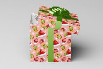 Square Shaped Gift Box PSD Mockup for Showcasing Branding, Logo & Packaging Design