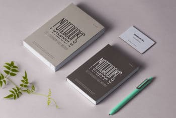 Notebook Stationery PSD Mockup for Free