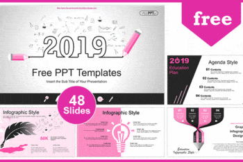 Free Cute Education Plan Theme Powerpoint Template