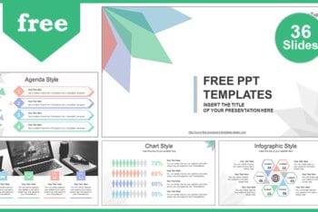 Free Colorful Abstract Leaves Powerpoint Template