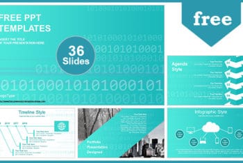 Free IT Binary Code Concept Powerpoint Template