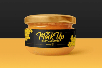 Honey Jar PSD Mockup for Designing Excellent Packaging for Honey