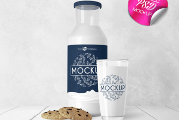 Free Milk Bottle PSD Mockup – Available in High Resolution