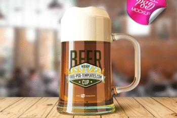 Beer Cup PSD Mockup for Free