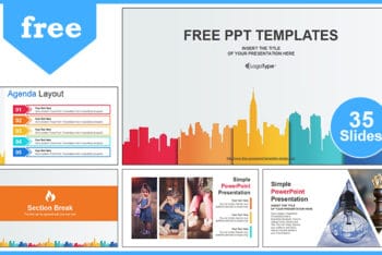 Free Business City Buildings Powerpoint Template