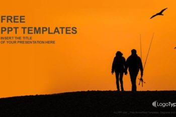 Free Couple Sunset Fishing Powerpoint Template