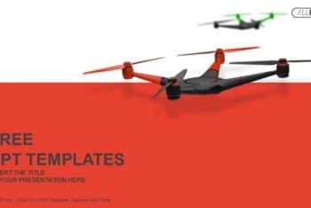 Free Flying Quad Drone Powerpoint Template